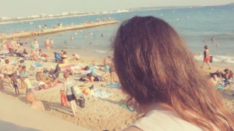Beach teen voyeur Woman Filmed
